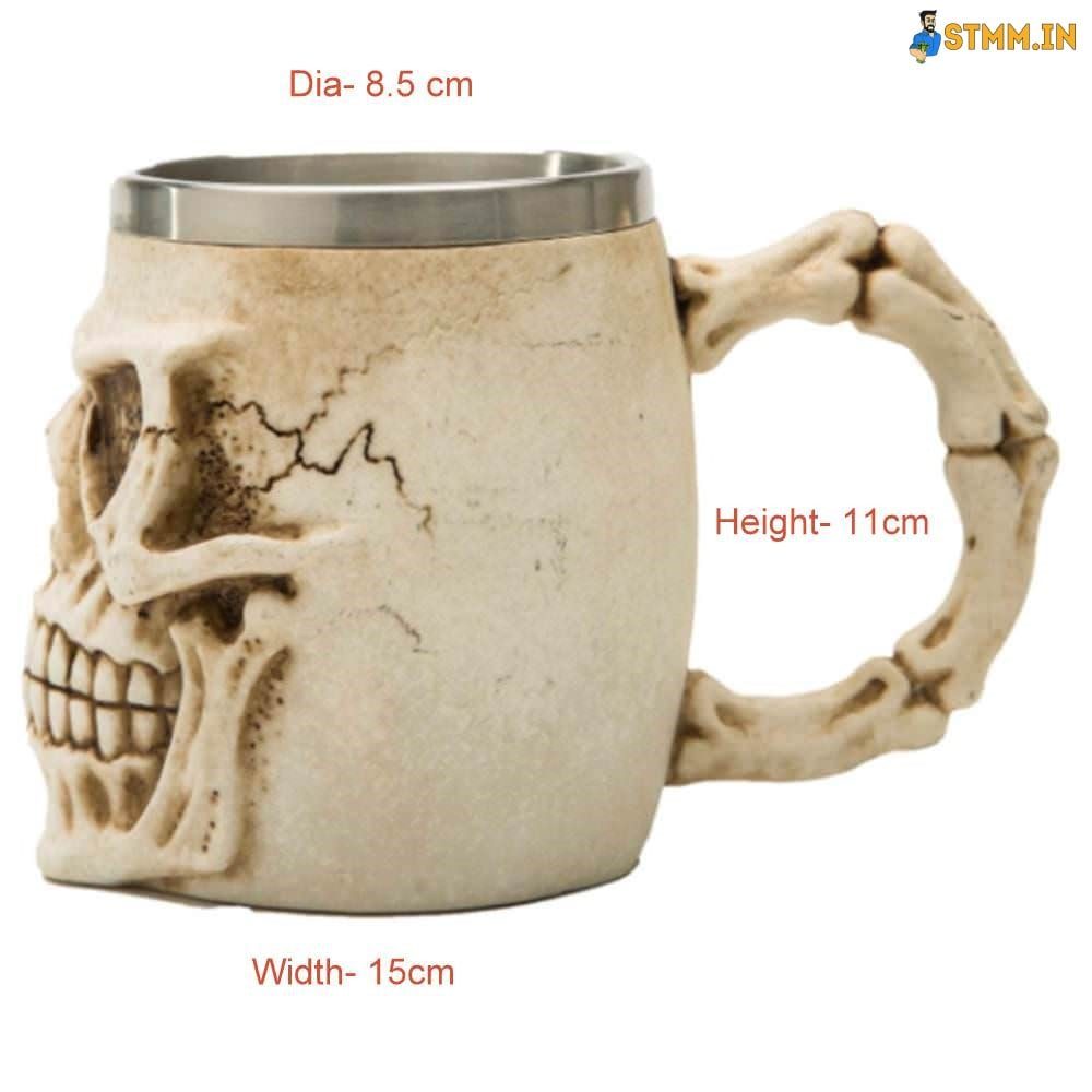 mug with skull design dimension