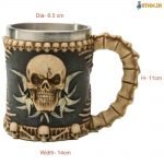skull coffee mug dimension