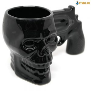 skull mug with gun handle
