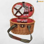 London wicker picnic basket with cutlery
